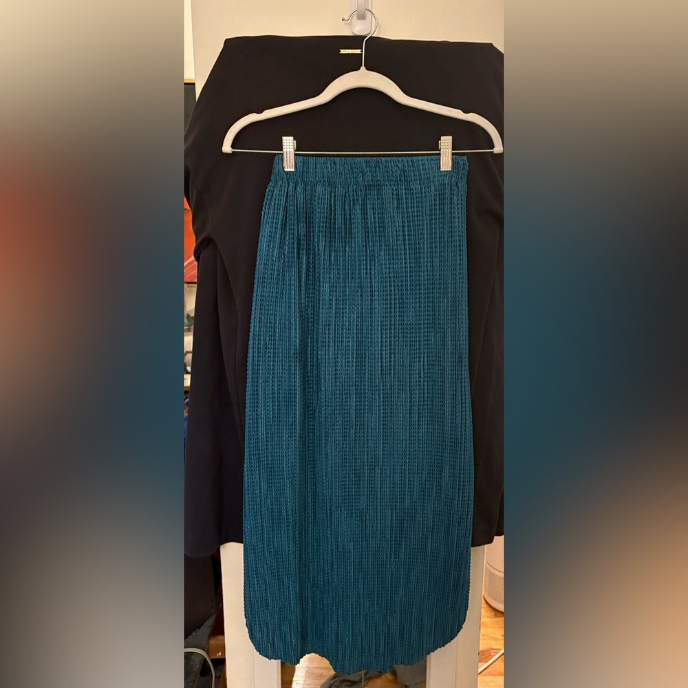 Sabina Musayev Teal Textured Skirt